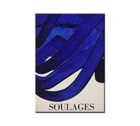 LHHJF LJHFA Ligne d’Affiches de l’Exposition Pierre Soulages Art Mural Abstrait Peinture et gravures sur Toile de Pierre Soulages Décoration intérieure Photos 40x60cm sans Cadre