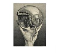 LHHJF LJHFA M. C. Escher Affiche Trois Mondes M. C. Escher Peinture sur Toile Art Mural Moderne Et Impressions pour La Maison Salon Décor Photo 50x70cm sans Cadre