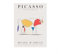 LHHJF LJHFA Maître d’Art Moderne Pablo Picasso Affiche Vintage Animaux Lignes Art Mural Pablo Picasso Peinture sur Toile Et Impressions Décor Intérieur Photo 50x70cm sans Cadre