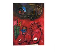 LHHJF LJHFA Marc Chagall Affiche impressionniste à l’écoute du Coq Art Mural Marc Chagall Peinture sur Toile et Impressions Home Decor Photo 50x70cm sans Cadre
