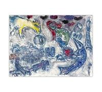 LHHJF LJHFA Marc Chagall Impressionniste Affiche Couleur Art Mural Marc Chagall Peinture sur Toile Et Impressions pour La Maison Salon Décor Photo 50x70cm sans Cadre