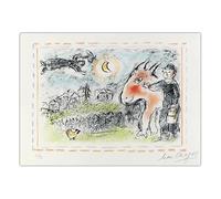 LHHJF LJHFA Marc Chagall Impressionniste Affiche Rétro Art Mural Marc Chagall Peinture sur Toile Et Impressions pour La Maison Salon Décor Photo 50x70cm sans Cadre