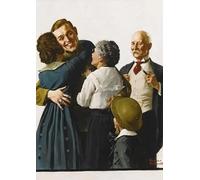 LHHJF LJHFA Norman Rockwell Affiches Samedi Soir Magazine Illustration Art Mural Rétro Toile Peinture Et Impressions Décoration Intérieure Photo 40x60cmx1 sans Cadre