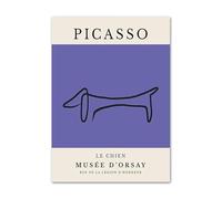 LHHJF LJHFA Pablo Picasso Affiche rétro Lignes Animaux Art Mural Pablo Picasso Peinture sur Toile et Impressions Nordic Home Salon Décor Photo 50x70cm sans Cadre