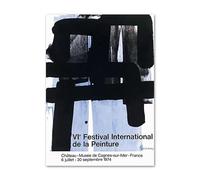LHHJF LJHFA Pierre Soulages Affiche Abstraite Peinture Murale Black Ideal Line Pierre Soulages Peinture et estampes sur Toile Décoration intérieure 40x60cm sans Cadre