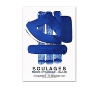 LHHJF LJHFA Pierre Soulages Affiche Exposition Ligne Idéale Art Mural Abstrait Pierre Soulages Peinture sur Toile Et Impressions Décoration D’intérieur Photos 40x60cm sans Cadre