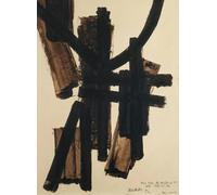 LHHJF LJHFA Pierre Soulages Affiches Abstrait Ligne Noire Art Mural Pierre Soulages Peinture sur Toile Et Impressions Nordique Home Decor Photos 40x60cmx1 sans Cadre