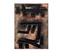 LHHJF LJHFA Pierre Soulages Affiches abstraites Noir Amorphe Art Mural Pierre Soulages Peinture sur Toile Et Impressions Nordique Décoration D’intérieur Photo 40x60cm sans Cadre