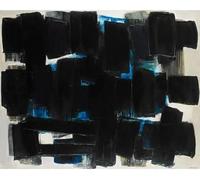 LHHJF LJHFA Pierre Soulages Affiches minimalistes Noir Ligne idéale Art Mural Pierre Soulages Peinture sur Toile Et Impressions Décoration D’intérieur Photo 40x60cm sans Cadre