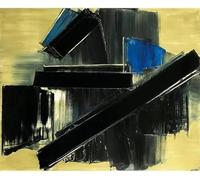 LHHJF LJHFA Pierre Soulages Affiches minimalistes Noir Ligne idéale Art Mural Pierre Soulages Peinture sur Toile Et Impressions Décoration D’intérieur Photo 40x60cm sans Cadre