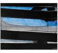 LHHJF LJHFA Pierre Soulages Affiches minimalistes Noir Ligne idéale Art Mural Pierre Soulages Peinture sur Toile Et Impressions Décoration D’intérieur Photo 40x60cm sans Cadre