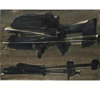 LHHJF LJHFA Pierre Soulages Affiches minimalistes Noir Ligne idéale Art Mural Pierre Soulages Peinture sur Toile Et Impressions Décoration D’intérieur Photo 40x60cm sans Cadre