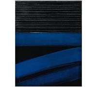 LHHJF LJHFA Pierre Soulages Minimalisme Affiche Fond Noir Art Mural Pierre Soulages Peinture sur Toile Et Impressions Décoration D’intérieur Photos 40x60cm sans Cadre