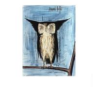LHHJF LJHFA Poster Abstrait rétro Bernard Buffet Illustration Murale de Hibou Bernard Buffet Peinture et Impressions Décoration Moderne 40x60cmx1 sans Cadre