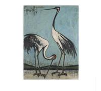 LHHJF LJHFA Poster rétro Bernard Buffet《Grue à Couronne Rouge》Peinture Murale Bernard Buffet Peinture et estampes Tableau de décoration Nordique 40x60cm sans Cadre