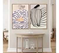 LHHJF LJHFA Poster rétro Sofia Lind Lignes abstraites de Figures Peinture Murale Sofia Lind Peinture et Impressions sur Toile Nordic Décor 40x60cmx2 sans Cadre