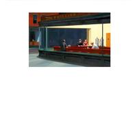 LHHJF LJHFA Posters Vintage d’Edward Hopper《Nighthawks》Peinture sur Toile Art Mural et gravures d’Edward Hopper Image de décoration intérieure Nordique 50x70cmx1 sans Cadre