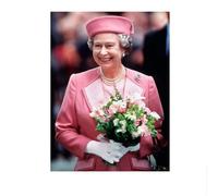 LHHJF LJHFA Reine Elizabeth II Affiche Aquarelle Art Mural Moderne Reine Elizabeth II Peinture sur Toile Et Impressions Décoration Intérieure Photo Murale 50x70cm sans Cadre