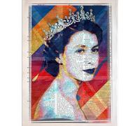 LHHJF LJHFA Reine Elizabeth II Affiche littéraire Vintage Art Mural Reine Elizabeth II Peinture sur Toile et Impressions Décoration intérieure Moderne Photo 50x70cm sans Cadre