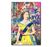 LHHJF LJHFA Reine Elizabeth II Affiche Vintage Graffiti Art Mural Reine Elizabeth II Peinture sur Toile Et Impressions Moderne Décoration D’intérieur Photo 50x70cm sans Cadre