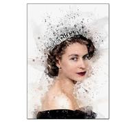 LHHJF LJHFA Reine Elizabeth II Portrait Affiche Moderne Art Mural Reine Elizabeth II Peinture sur Toile Et Impressions Nordique Home Decor Photo 50x70cm sans Cadre