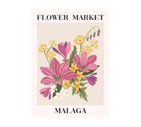 LHHJF LJHFA Rétro Marché aux Fleurs Esthétique Affiche Vintage Plante Art Mural Et Impressions Marché Aux Fleurs Toile Peinture Maison Vivant Décor Photo 50x70cm sans Cadre
