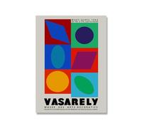 LHHJF LJHFA Victor Vasarely Exposition Affiche Abstrait Géométrique Art Mural Victor Vasarely Peinture sur Toile Et Impressions Maison Décor Photo 40x60cmx1 sans Cadre
