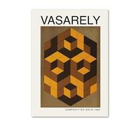 LHHJF LJHFA Victor Vasarely Exposition Affiche Illusion D’Optique Art Mural Victor Vasarely Peinture sur Toile Et Impressions pour La Maison Décor Photo 40x60cm sans Cadre