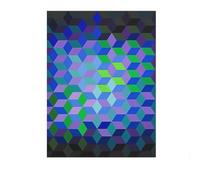 LHHJF LJHFA Victor Vasarely Exposition Affiche Illusion D’Optique Art Mural Victor Vasarely Peinture sur Toile Et Impressions pour La Maison Décor Photo 40x60cm sans Cadre