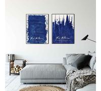 LHHJF LJHFA Yves Klein Exposition Affiche Nordique Simple Abstrait Bleu Wall Art Yves Klein Peinture sur Toile Et Impressions Décoration D’intérieur Photo 50x70cmx2 sans Cadre