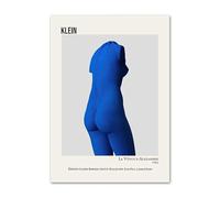 LHHJF LJHFA Yves Klein Exposition Bleue Poster Femme Art Mural Yves Klein Toile Peinture Et Impressions Maison Salon Décor Photo 40x60cm sans Cadre