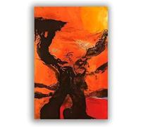 LHHJF LJHFA Zao WOU Ki Esthétique Affiche Vintage Art Mural Zao WOU Ki Peinture sur Toile Et Impressions Maison Moderne Salon Décor Photo 50x80cm sans Cadre
