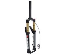 LHHL Air Fourche Suspension pour Vélo 26 27,5 29 Pouces VTT Pivot Conique 1-1/2" Éloigné Verrouillage Manuel Voyage 120mm Frein Disque Axe 9mmQR(B-Gold,26in)