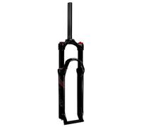 LHHL Fourche À Air pour Suspension Vélo 26 27,5 29 Pouces Tube Droit 1-1/8" Réglage D'amortissement QR 9mm Voyage 100mm 1790g VTT Fourches Vélo(Matt Black Shoulder,26inch)