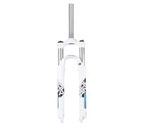 LHHL Fourche à Suspension de vélo 26/27,5/29" VTT en Alliage d'aluminium Fourche mécanique de vélo QR 1-1/8" VTT 100 mm Frein à Disque de Voyage Commande d'épaule Noir Blanc(G,29inch)