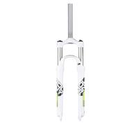 LHHL Fourche à Suspension de vélo 26/27,5/29" VTT en Alliage d'aluminium Fourche mécanique de vélo QR 1-1/8" VTT 100 mm Frein à Disque de Voyage Commande d'épaule Noir Blanc(H,29inch)