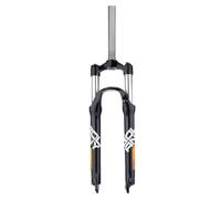 LHHL Fourche à Suspension de vélo 26/27,5/29" VTT en Alliage d'aluminium Fourche mécanique de vélo QR 1-1/8" VTT 100 mm Frein à Disque de Voyage Commande d'épaule Noir Blanc(B,26 inch)