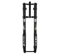 LHHL Fourche à Suspension inversée pour VTT 26" 27,5" 29" Voyage 200mm Fourches Avant à Double épaule pour vélo Axe traversant 15x150 mm Tube Droit Réglage du Rebond pour Snow Beach(27.5")