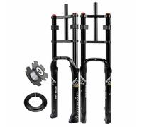 LHHL Fourche Avant Vélo Électrique 26" VTT Fourche Suspension Vélo Électrique Frein À Disque Amortisseur Pneumatique Pivot 1-1/8 Voyage 170mm QR pour Gros Pneu 4,0" ATB/BMX(Black)