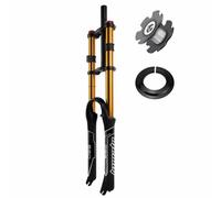 LHHL Fourche De Suspension De Vélo VTT 26/27,5/29" Tube Droit 1-1/8" Fourche Avant À Double Épaulement avec Amortisseur Pneumatique Frein À Disque DH/AM/FR 9mm QR Débattement 145mm(Gold,27.5in)