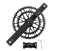 LHHL Pédalier Vélo De Route 170mm Intégré Creux Manivelle 50-34T 39-53T CNC Double Plateau Rond 9/10/11 Vitesses avec DUBBB(53-34T)