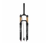 LHHL VTT Fourche Avant Velo 27.5 29 Pouce Amortisseur d'air Fourche À Suspension Vélo Verrouillage À Distance Voyage 120/140mm QR 9mm XC/AM Réglage De L'amortissement(120mm,27.5"-Gold)