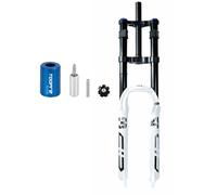 LHHL VTT Fourche for Vélo Montagne XC/DJ/AM/DH 26 27,5 29 Po Suspension Descente Vélo Choc Aérien QR 9mm Frein À Disque Voyage 160mm 1-1/8" 2550g(White,27.5inch)
