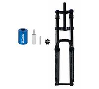 LHHL VTT Fourche pour Vélo De Montagne XC/DJ/AM/DH 26 27,5 29 Po Suspension Descente Vélo Choc Aérien Axe Traversant 15x100mm Frein À Disque Voyage 160mm 1-1/8" 2600g(Black,26inch)