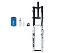 LHHL VTT Fourche pour Vélo De Montagne XC/DJ/AM/DH 26 27,5 29 Po Suspension Descente Vélo Choc Aérien Axe Traversant 15x100mm Frein À Disque Voyage 160mm 1-1/8" 2600g(White,26inch)