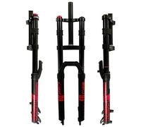 LHHL VTT Fourche Vélo 27,5" Choc Aérien AM Fourche Suspension pour Vélo 29" Verrouillage Manuel Réglage du Rebond Pivot Droit 1-1/8" QR 9mm 2350g(Rot,29in)