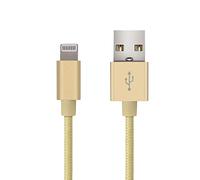 Lhiabnn 0,9 m de synchronisation de chargement rapide câble Lightning, Apple MFI Certifié chargeur en nylon tressé Cordon de données compatible avec l'iPhone X 8 8 Plus 7 7 Plus 6 6 Plus 5S iPad Pro Air 2 iPad Mini 2 B/Gold