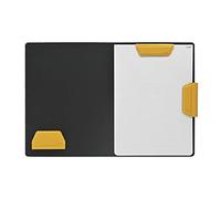 LHiDS Portfolio A4 Porte Document, Dossier de Conférencier avec Papier/Accessoires Organiseur Magnétique, Porte Bloc Magnetique Range Documents pour Conférence, École, Entrevue & Voyage, Jaune