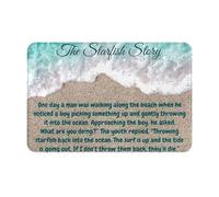 L'histoire de l'étoile de mer : vous pouvez faire la différence. Tapis d'entrée en flanelle douce - Tapis antidérapant polyvalent et durable pour l'entrée, la buanderie, le bureau et la terrasse.