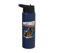L'hiver, juste en attendant Halloween, Noël est drôle Stainless Steel Insulated Water Bottle